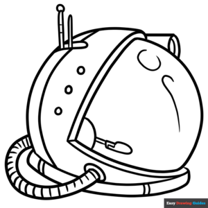 Astronaut helmet coloring page easy drawing guides