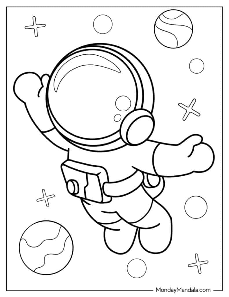 Astronaut coloring pages free pdf printables