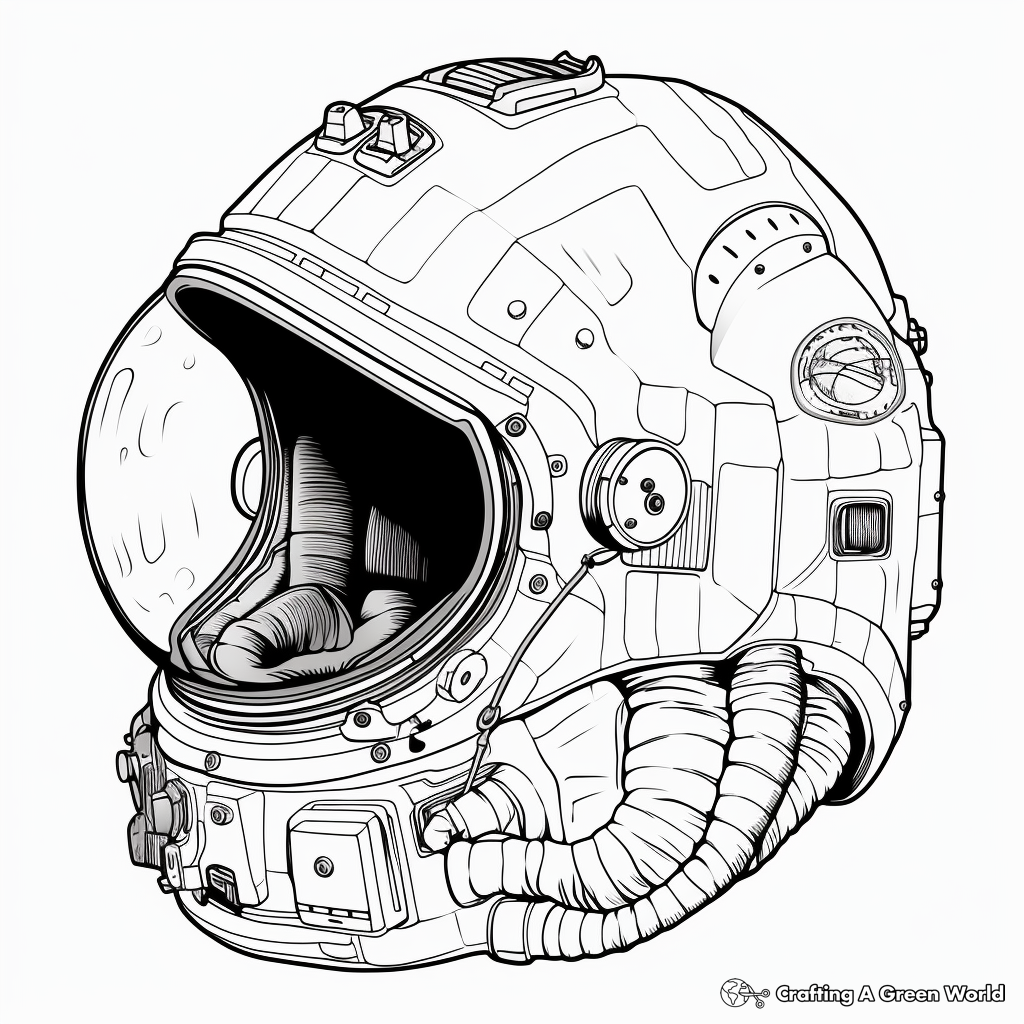 Astronaut helmet coloring pages
