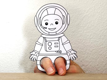 Astronaut finger puppet printable coloring