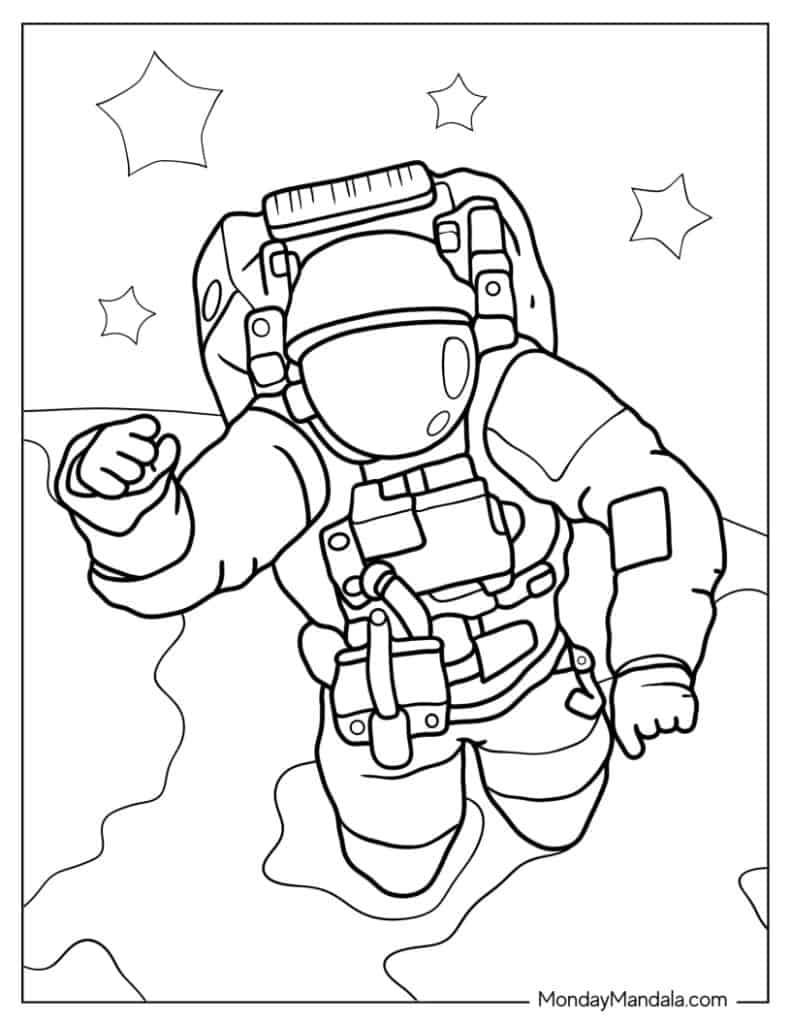 Astronaut coloring pages free pdf printables