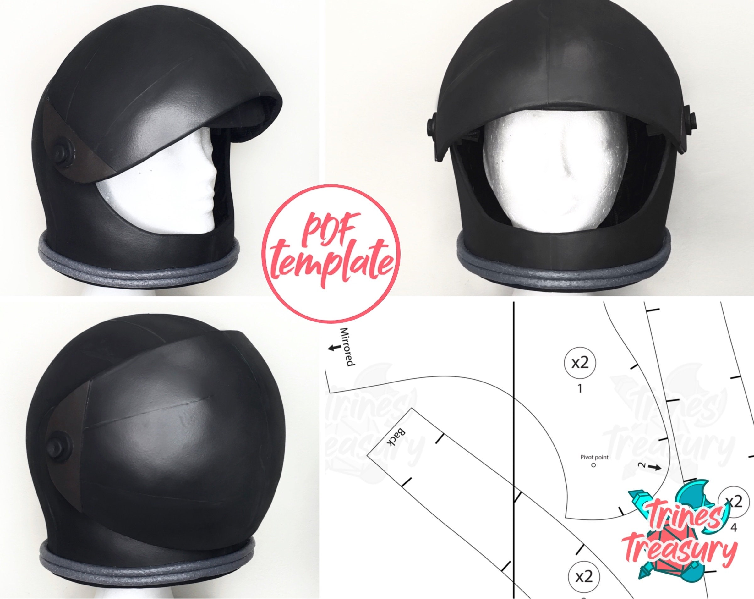 Diy spaceastronaut helmet eva foam pattern a and us letter instant digital download