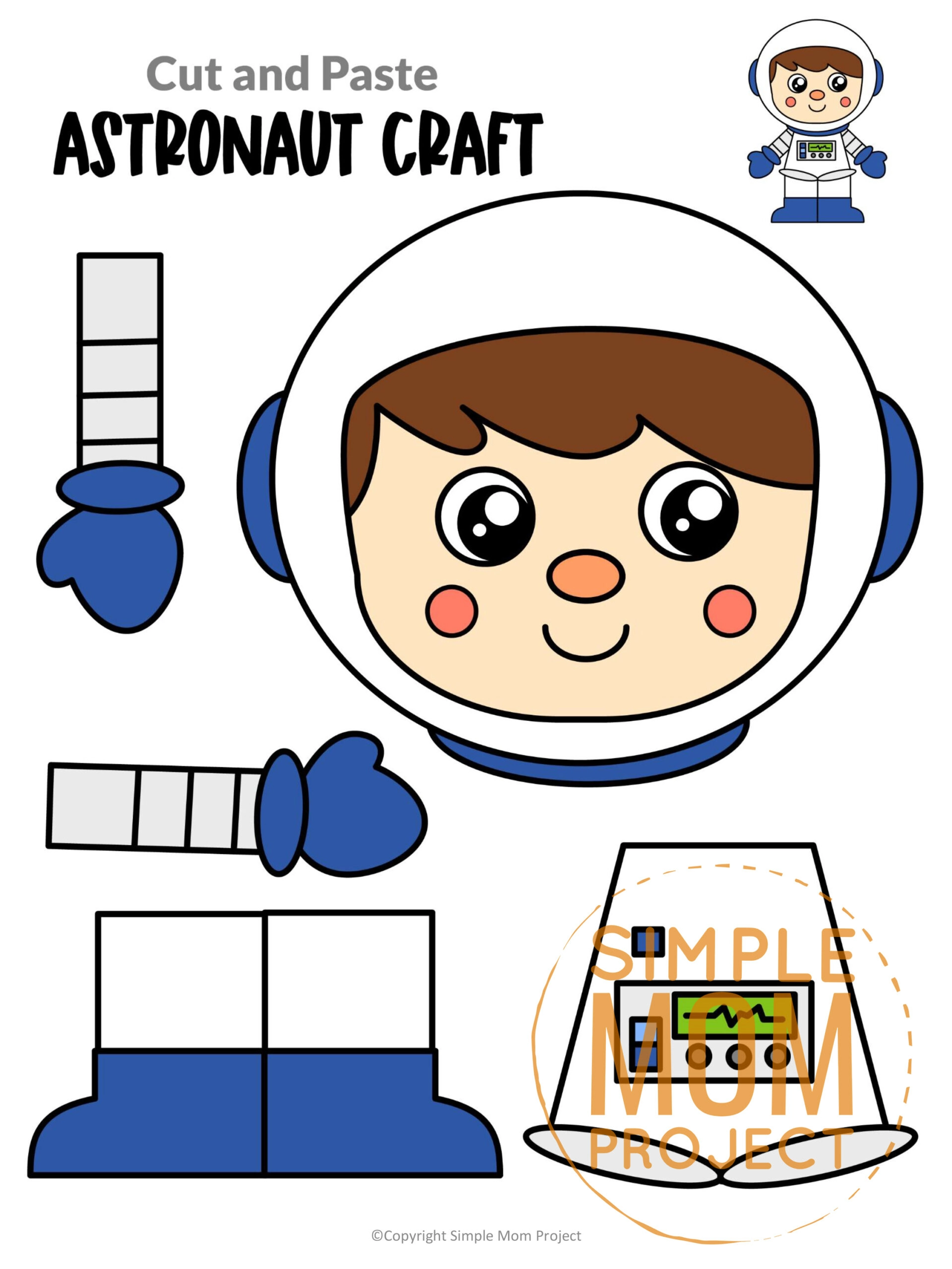 Astronaut craft with printable template â simple mom project