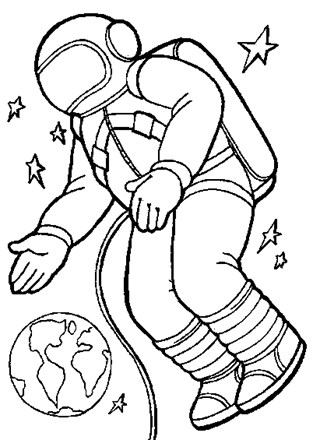 Space coloring page