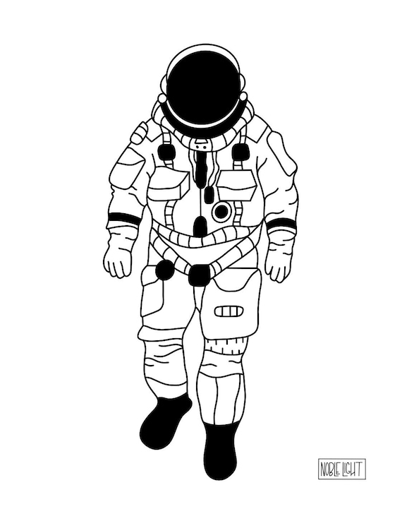 Astronaut coloring page instant download