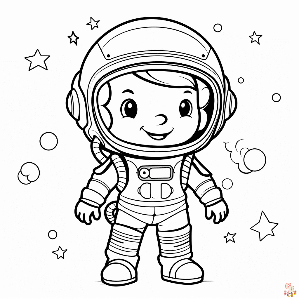 Printable astronaut coloring pages free for kids and adults