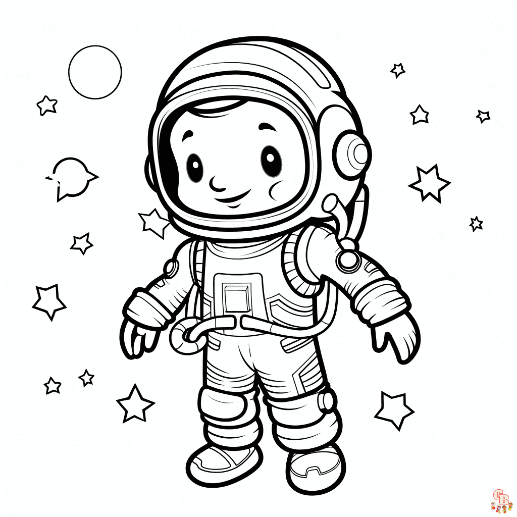 Printable astronaut coloring pages free for kids and adults