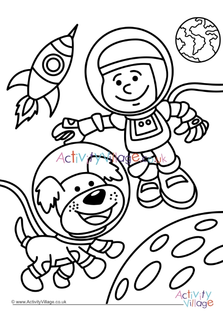 Astronaut dog louring page