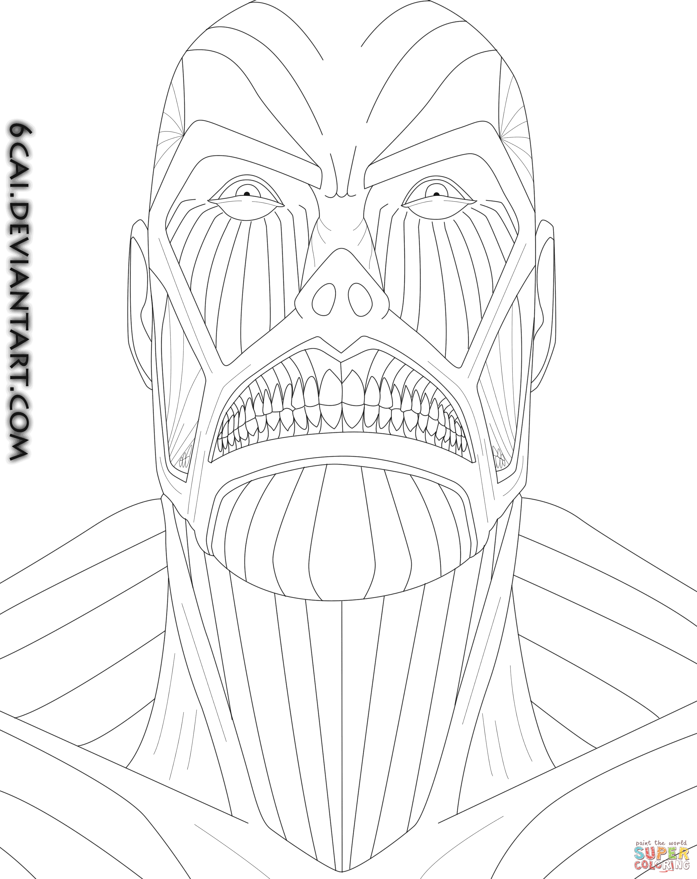 Titan from attack on titan coloring page free printable coloring pages