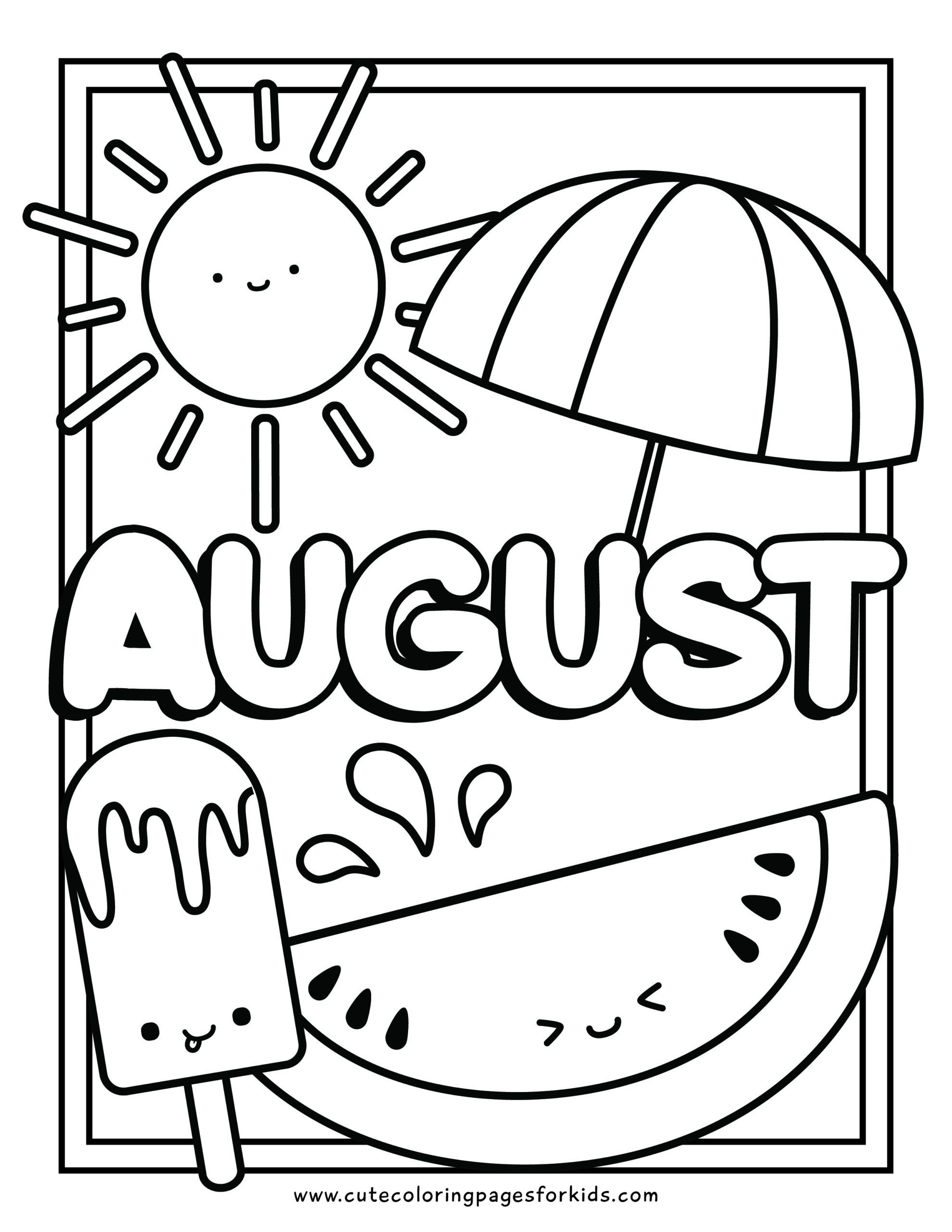 August coloring pages