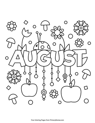August coloring page â free printable pdf from