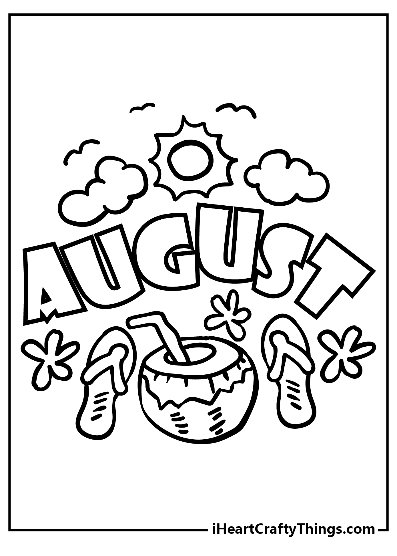 August coloring pages free printables