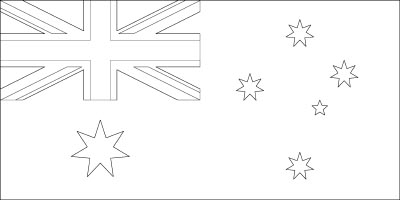 Coloring page for the flag of australia