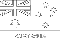 Australia flag printable colouring page