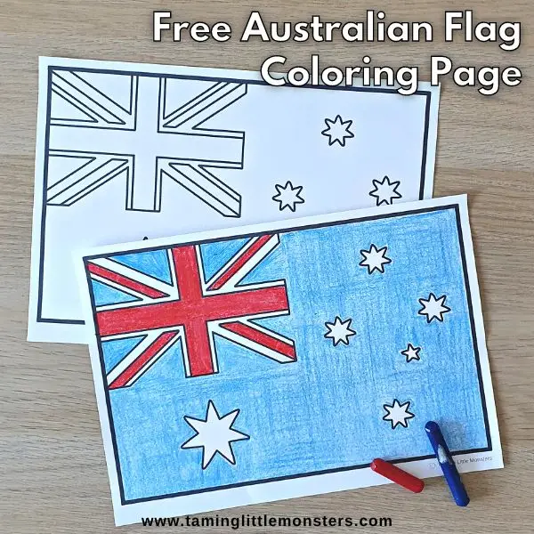 Free australian flag coloring page