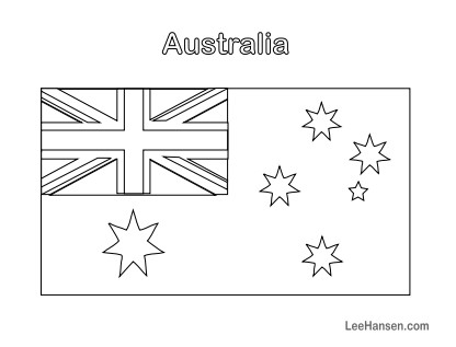 Printable australia flag colouring page