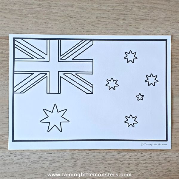 Free australian flag coloring page