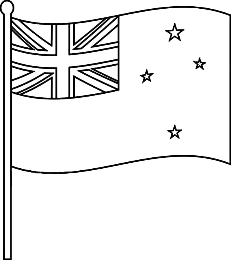 Printable new zealand flag coloring page