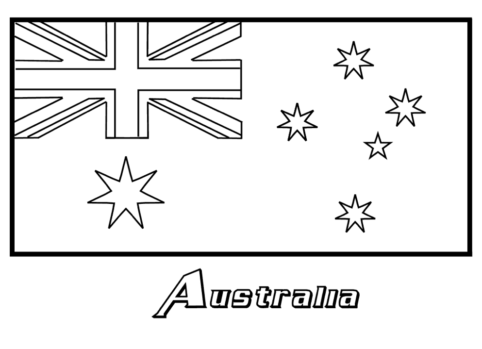 Australia coloring page flag coloring pages australia flag coloring pages