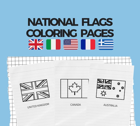 Flag coloring colouring pages national flags educational printable pages for kids activity coloring book with national flags download now