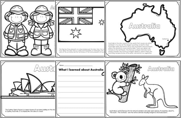 Read color and learn about australia