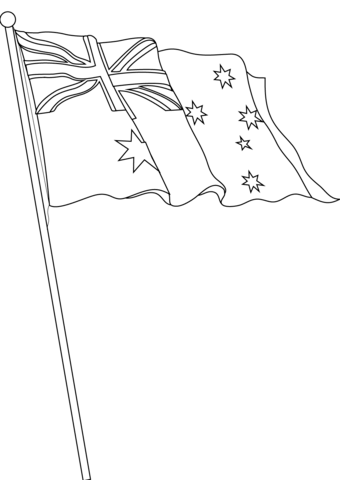 Flag of australia coloring page free printable coloring pages