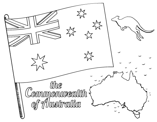 Free australian flag coloring page