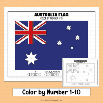 Australia day math flag color by number worksheets activities