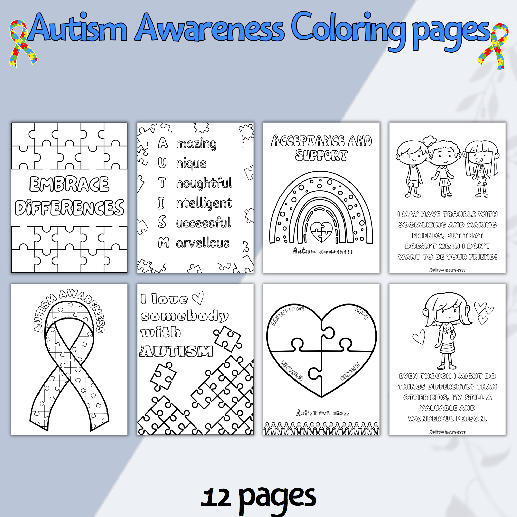 Autism awareness coloring pages coloring pages autism sign neurodiversity kids activities made by teachers