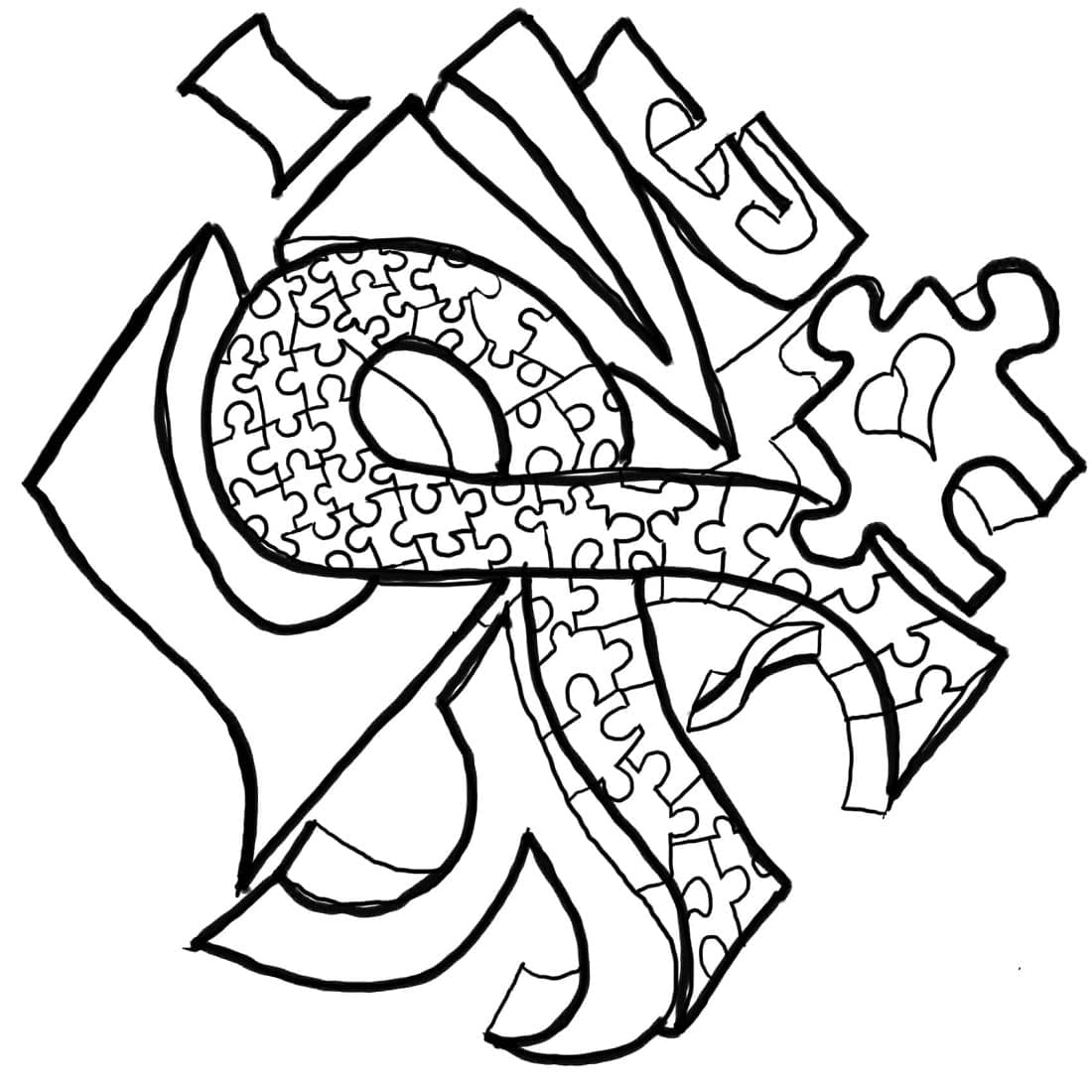 Autism awareness to print coloring page