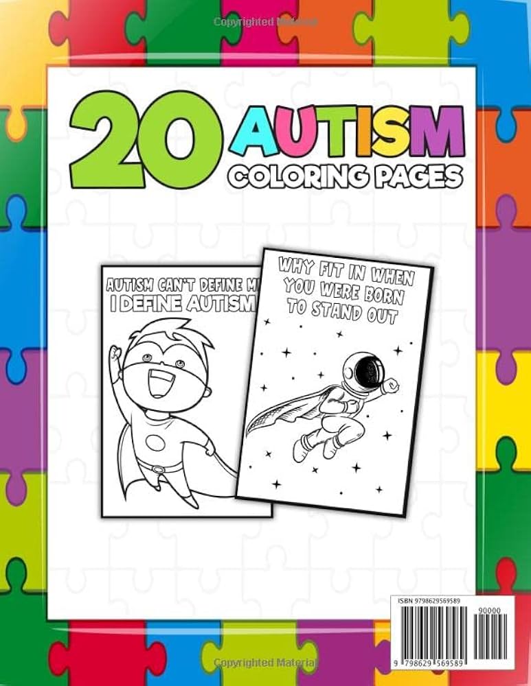 Captain autism autism coloring book with positive affirmations motivational quotes for autistic children coloring books autism kids books