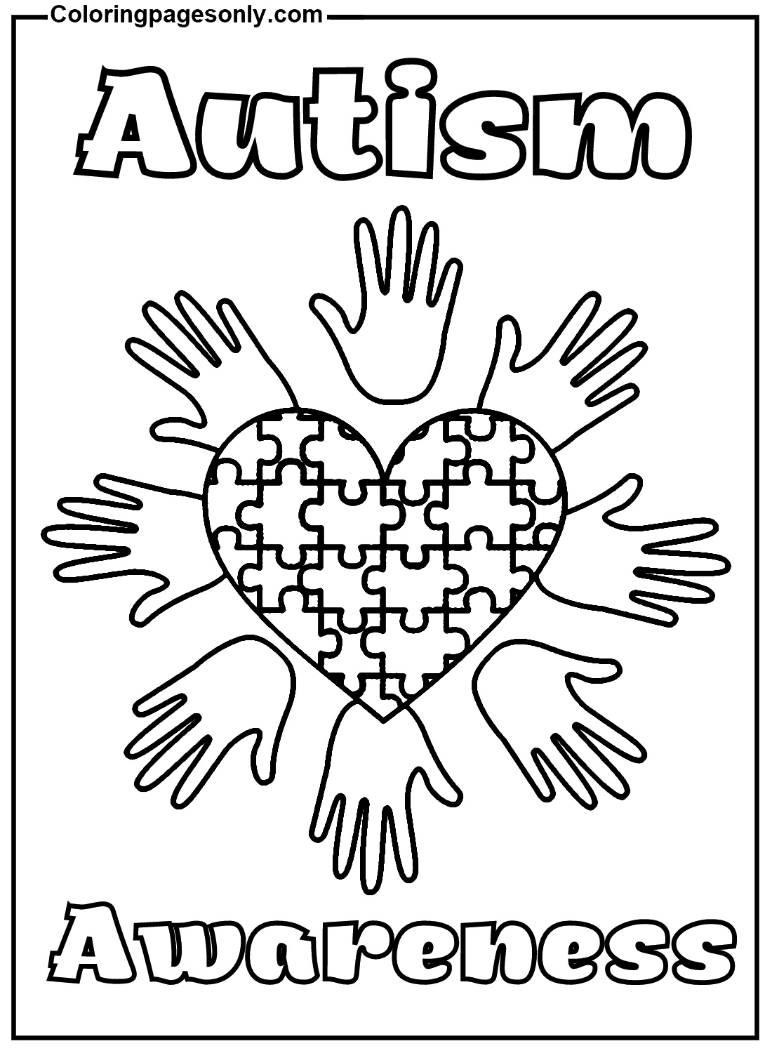 Images autism awareness coloring page