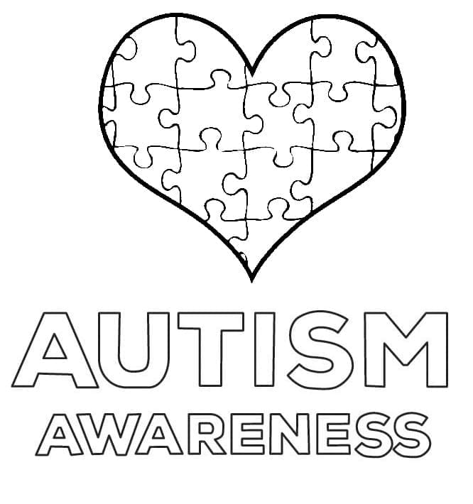 Autism awareness printable coloring page