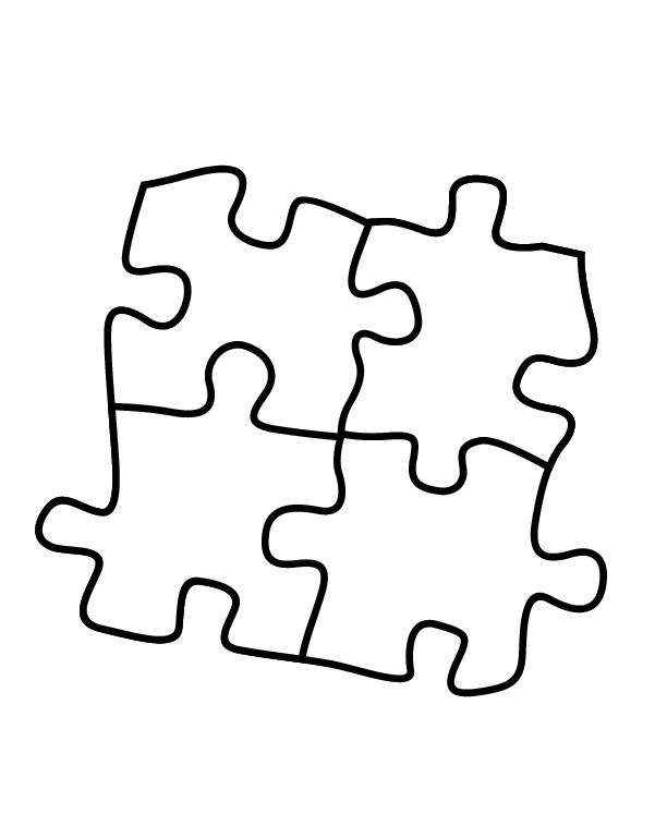 Autism awareness puzzle piece coloring page