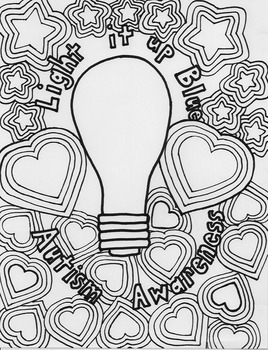 Autism awareness coloring page by teaching ninjas tpt