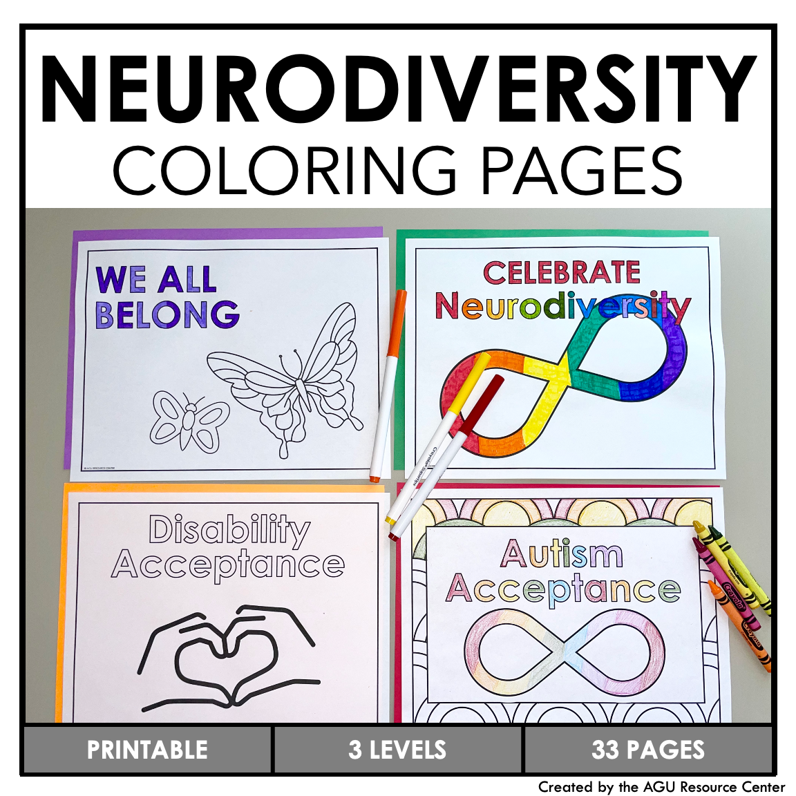 Neurodiversity autism acceptance coloring pages â autism grown up