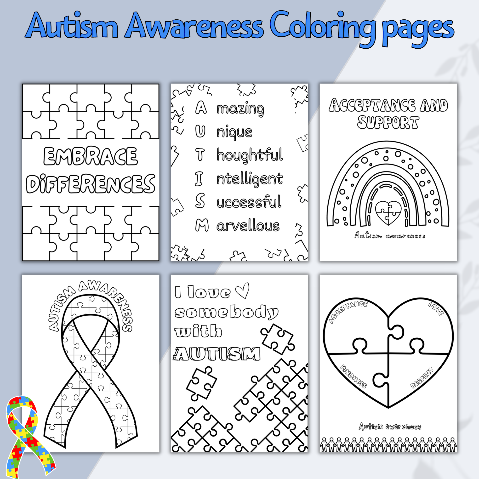 Autism awareness coloring pages coloring pages autism sign neurodiversity kids activities made by teachers