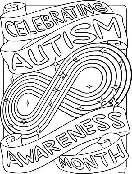 Autism awareness coloring page