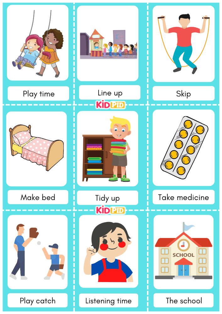 Visual flashcards for autism