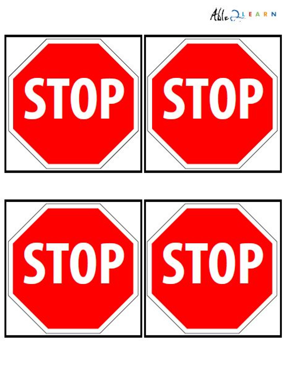 Stop sign flashcards aba resource