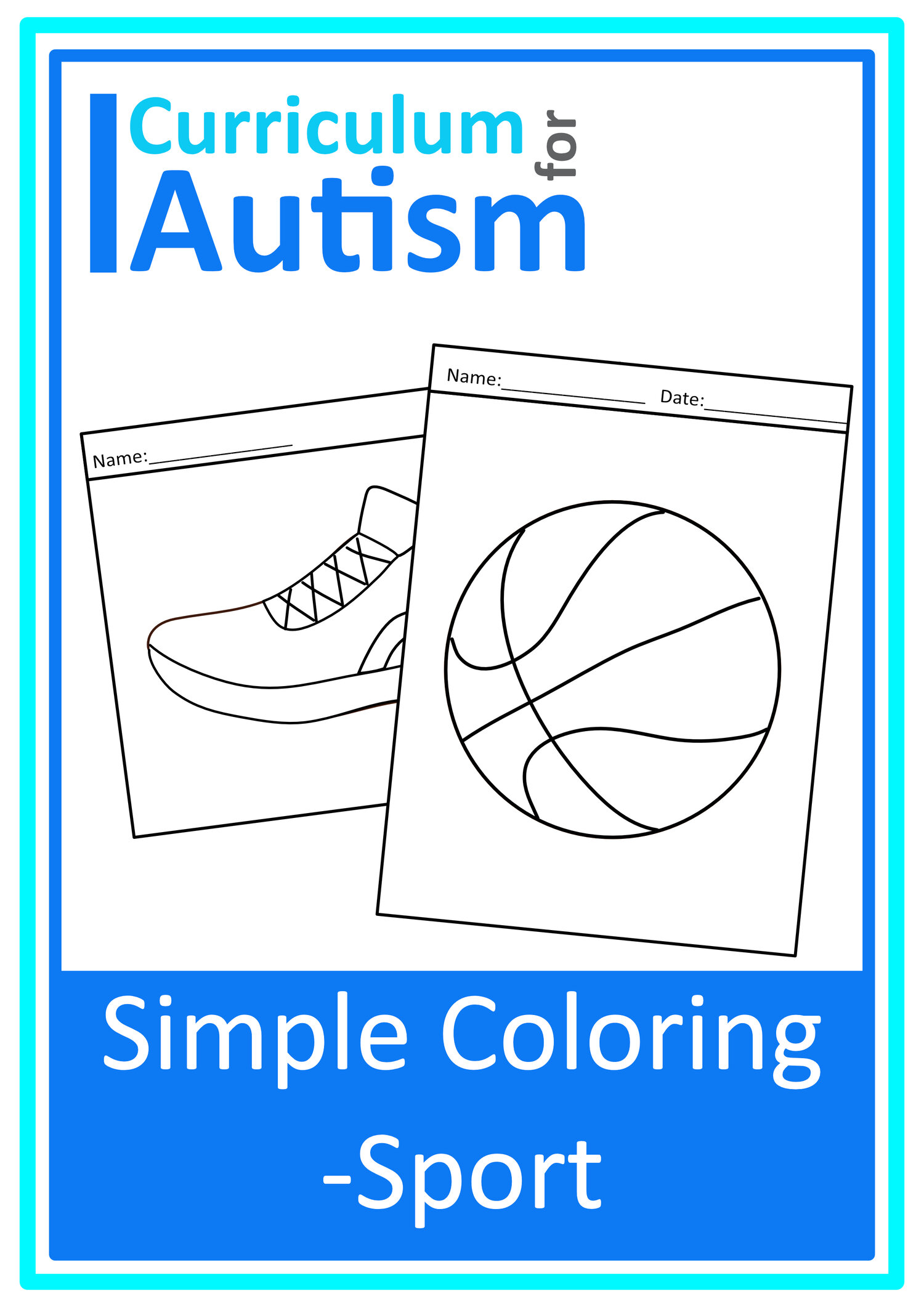 Simple coloring sheets autism special education self contained classroom homeschool fine motor â curriculum for autism