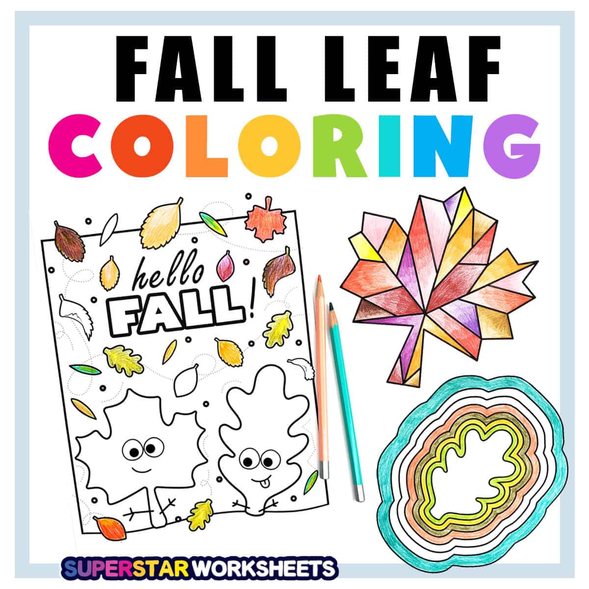 Fall leaf coloring pages