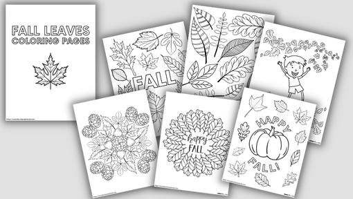 Free fall leaf coloring pages pdf download