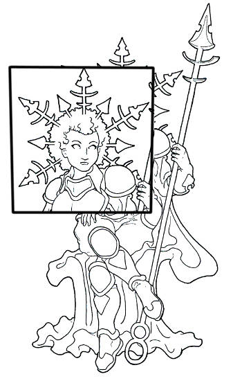 Winter avatar coloring page for adults