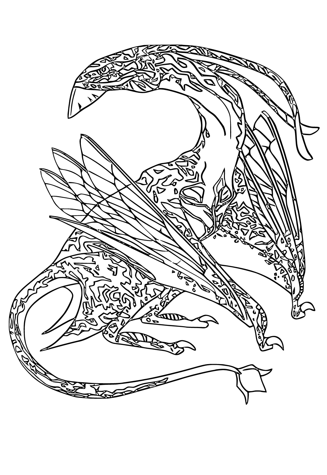 Free printable avatar dragon coloring page for adults and kids