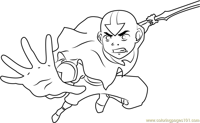 Avatar the legend of aang coloring page for kids