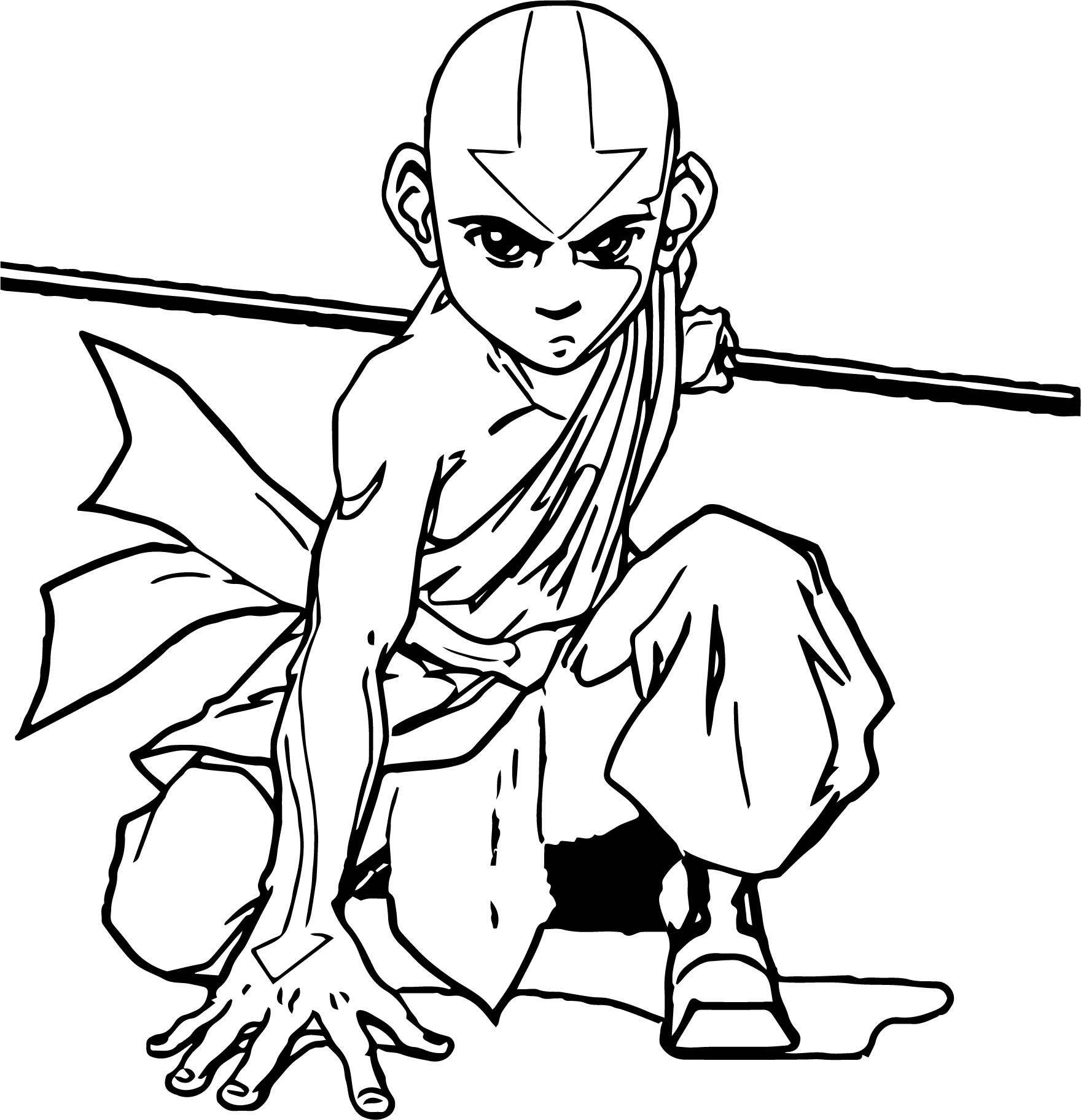 Aang official avatar aang coloring page