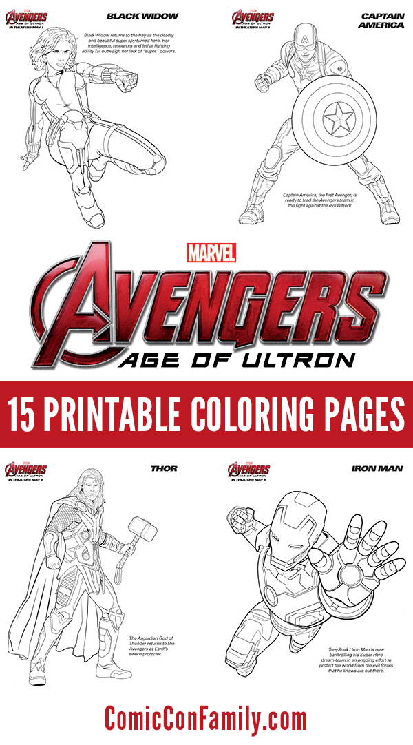 Free kids printables marvels the avengers age of ultron coloring pages