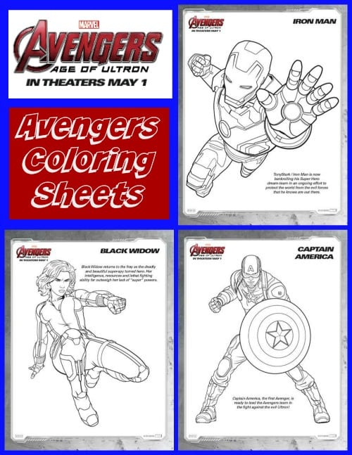 Free printable avengers coloring sheets