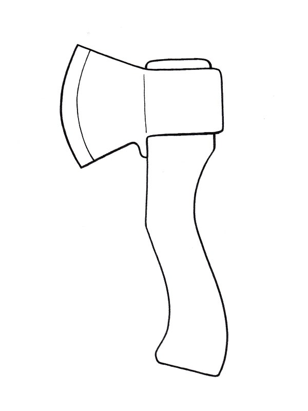 Axe coloring page